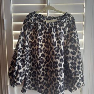 Crewcuts Black and Cream Leopard Print Blouse